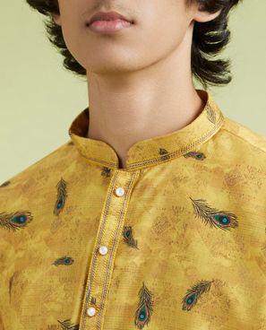 Diwas Men Radiant Mustard Kurta Pajama