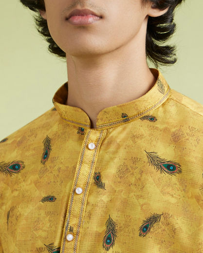 Diwas Men Radiant Mustard Kurta Pajama