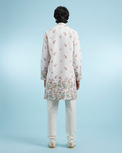 Diwas Men Elegant Beige Cotton Kurta Pajama