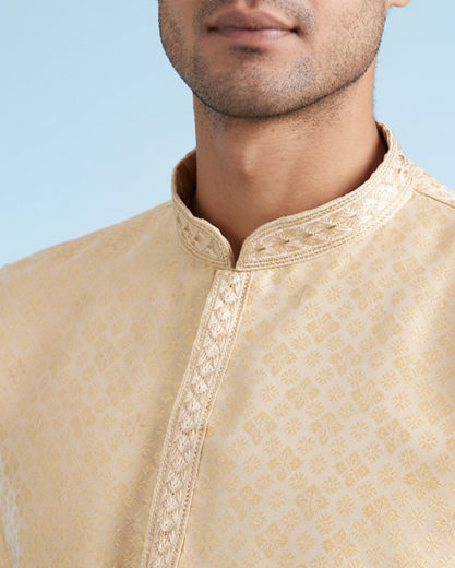 Diwas Men Fawn Ensemble Kurta Pajama