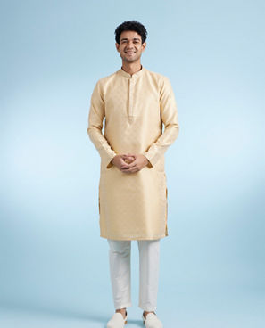 Diwas Men Fawn Ensemble Kurta Pajama