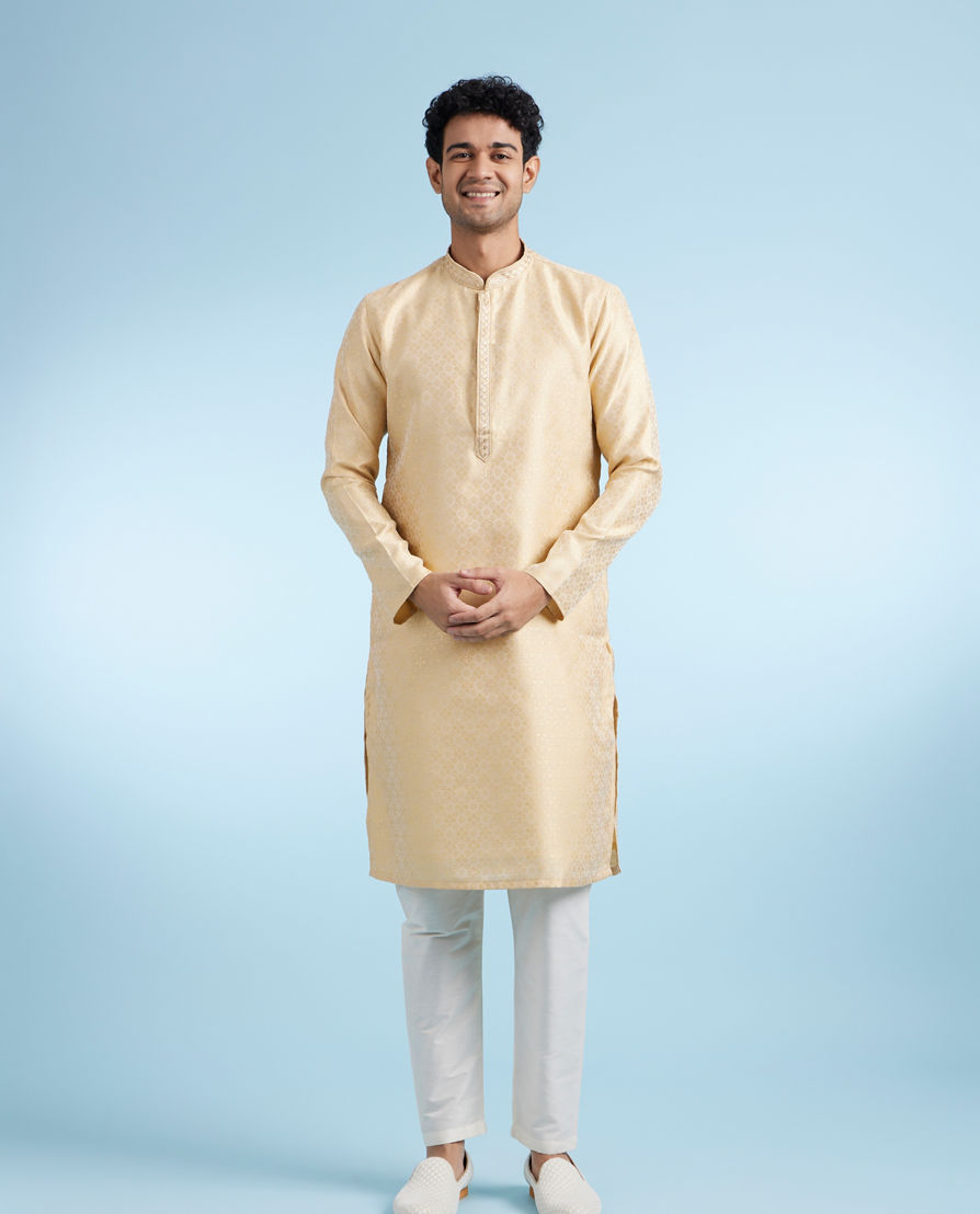Diwas Men Fawn Ensemble Kurta Pajama