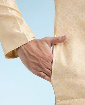 Diwas Men Fawn Ensemble Kurta Pajama