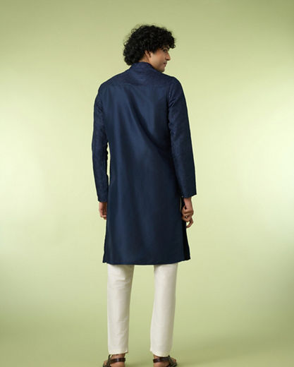 Diwas Men Elegant Dark Blue Kurta Pajama