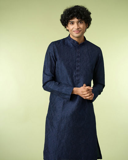 Diwas Men Elegant Dark Blue Kurta Pajama