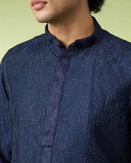 Diwas Men Elegant Dark Blue Kurta Pajama