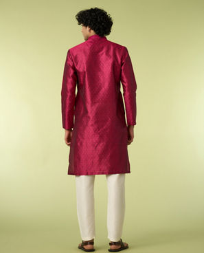 Diwas Men Festive Rani Pink Kurta Pajama