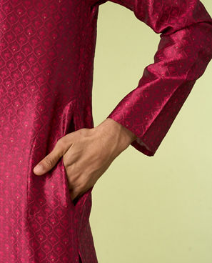 Diwas Men Festive Rani Pink Kurta Pajama