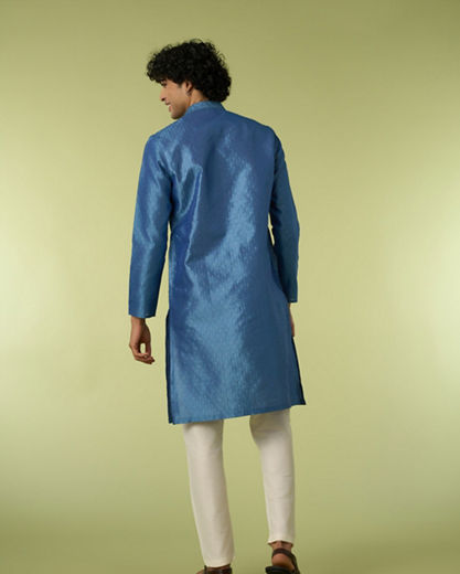 Diwas Men Mid Blue Delight Kurta Pajama