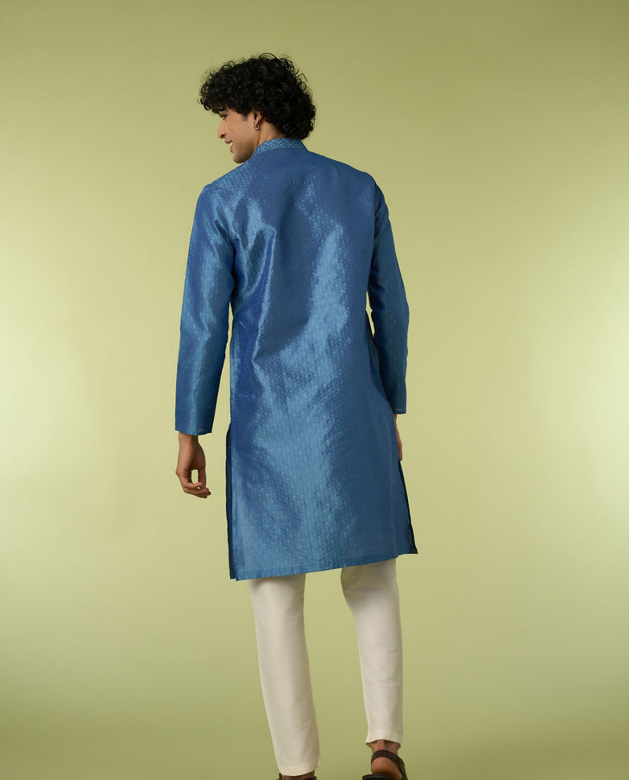 Diwas Men Mid Blue Delight Kurta Pajama
