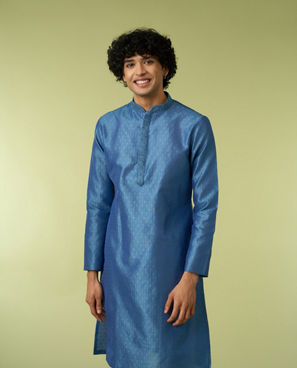 Diwas Men Mid Blue Delight Kurta Pajama