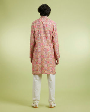 Diwas Men Dazzling Coral Kurta Pajama