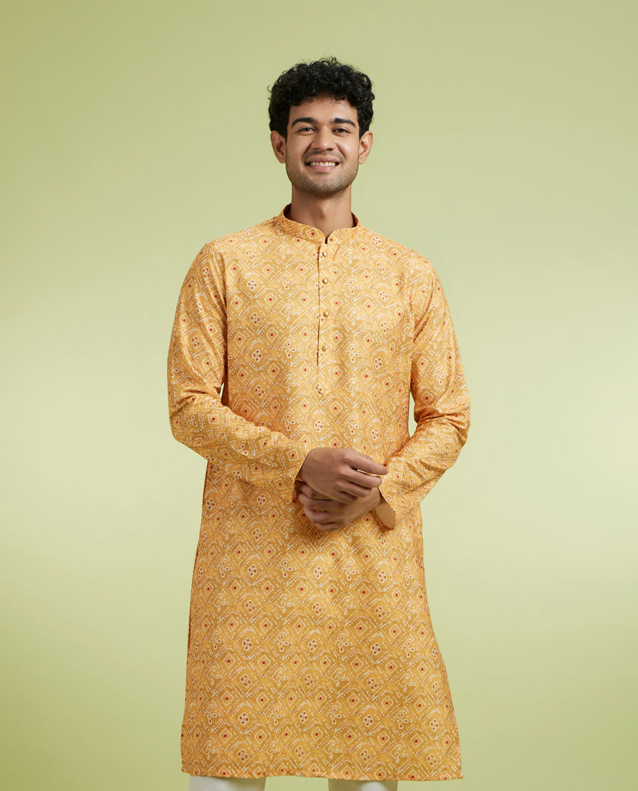 Diwas Men Mustard Elegance Kurta Pajama