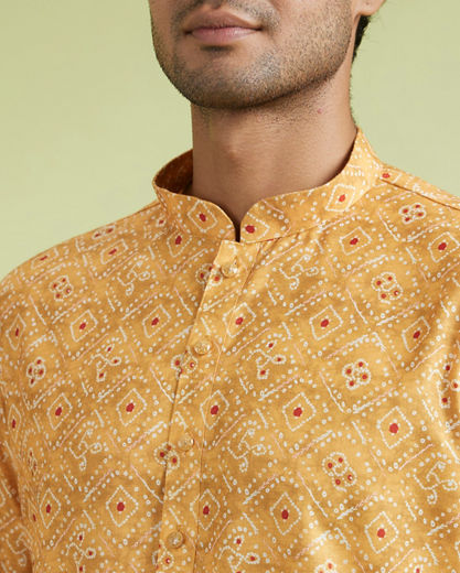 Diwas Men Mustard Elegance Kurta Pajama