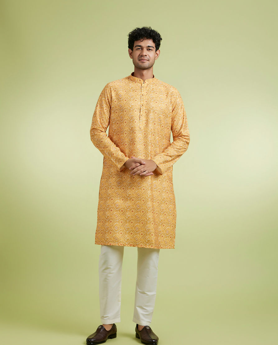 Diwas Men Mustard Elegance Kurta Pajama