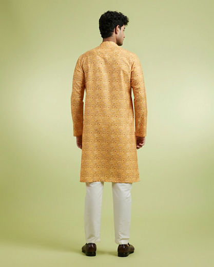 Diwas Men Mustard Elegance Kurta Pajama