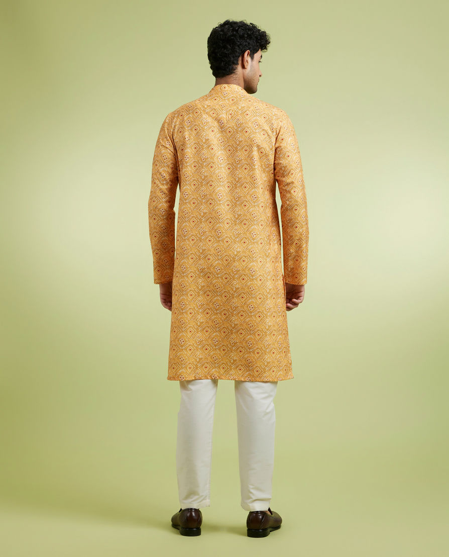Diwas Men Mustard Elegance Kurta Pajama