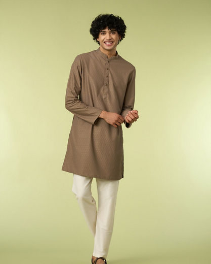 Diwas Men Elegant Brown Kurta Pajama