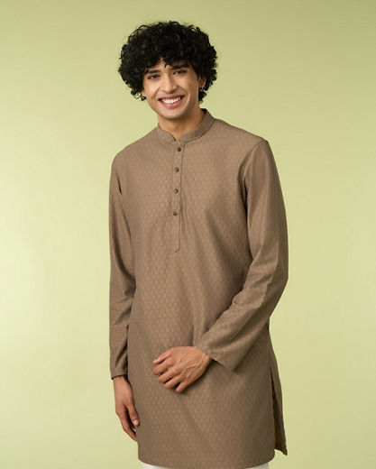Diwas Men Elegant Brown Kurta Pajama