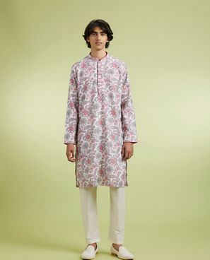 Diwas Men Radiant Cream Colored Cotton Kurta Pajama