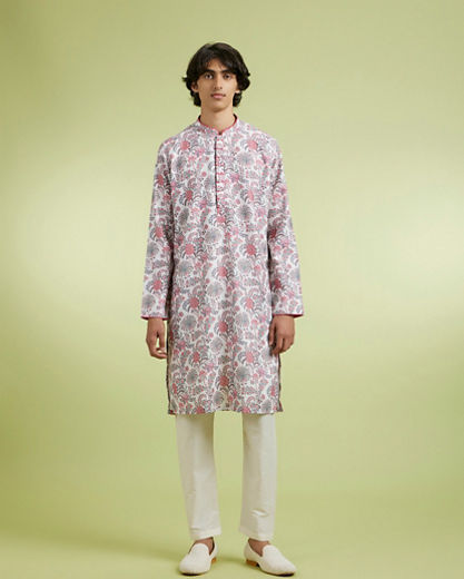 Diwas Men Radiant Cream Colored Cotton Kurta Pajama