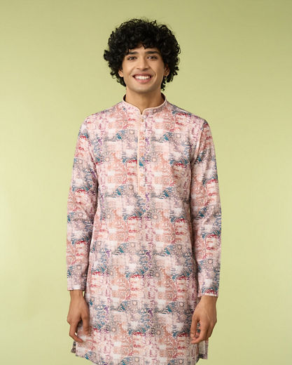 Diwas Men Pristine Peach Kurta Pajama