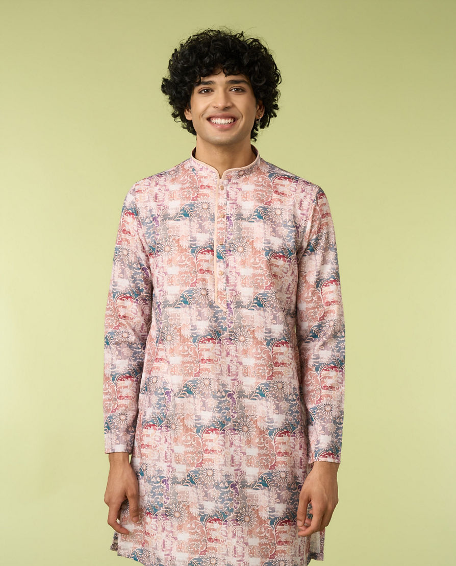 Diwas Men Pristine Peach Kurta Pajama