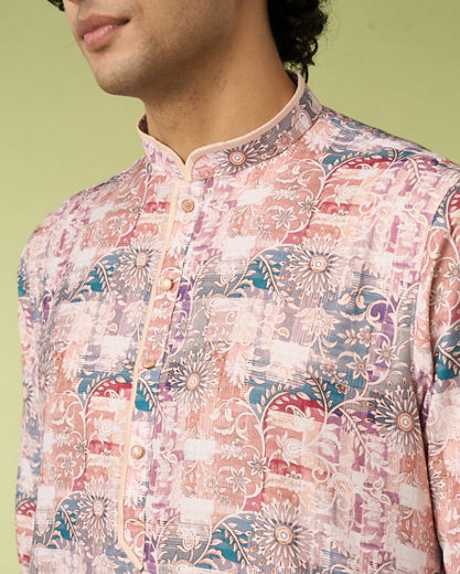 Diwas Men Pristine Peach Kurta Pajama