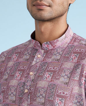 Diwas Men Dusty Pink Charm Kurta Pajama