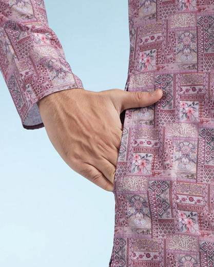 Diwas Men Dusty Pink Charm Kurta Pajama