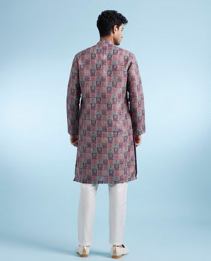 Diwas Men Dusty Pink Cotton Kurta Pajama