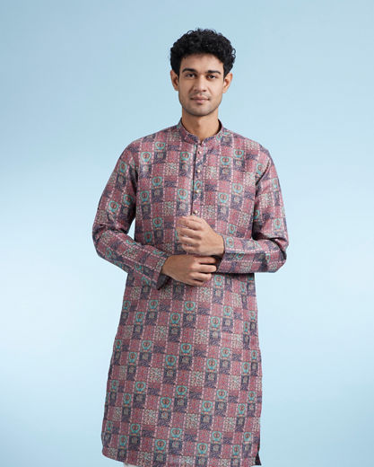 Diwas Men Dusty Pink Cotton Kurta Pajama