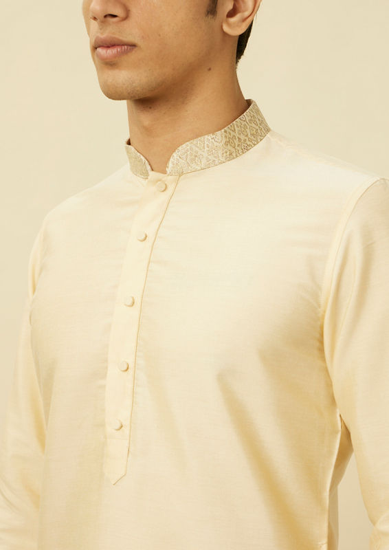 Twamev Men Biscuit Woven Kurta Jacket Set image number 2