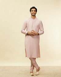 Twamev Men Rani Pink Imperial Paisley Patterned Kurta Jacket Set