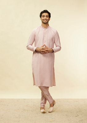 alt message - Twamev Men Rani Pink Imperial Paisley Patterned Kurta Jacket Set image number 2