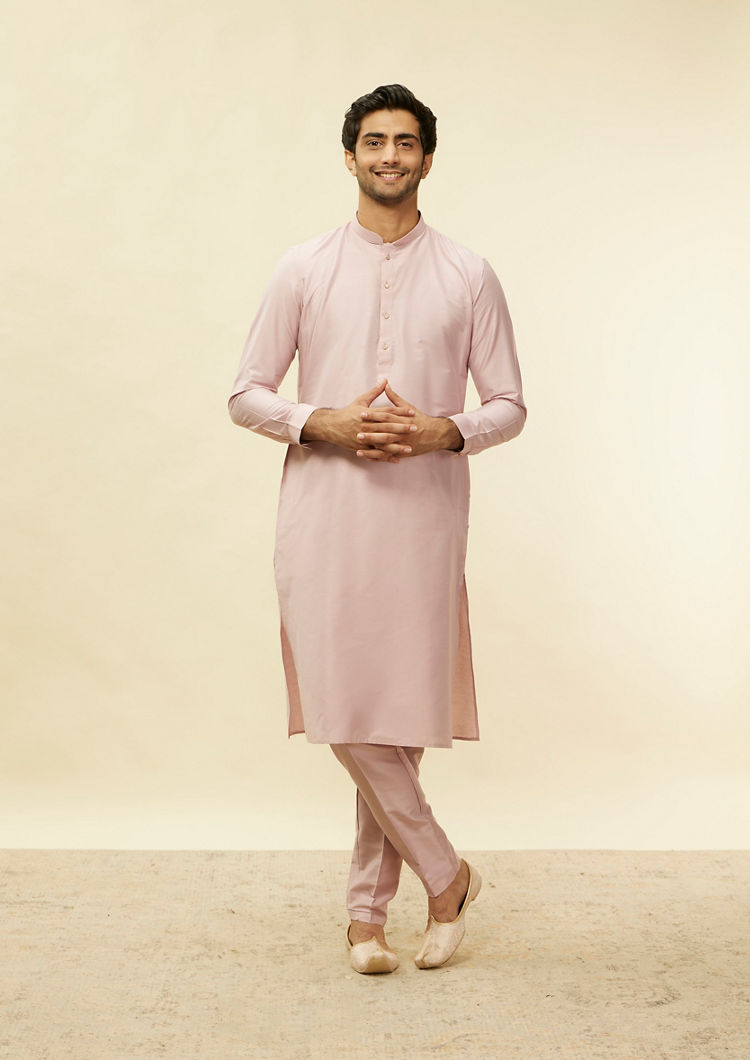 Twamev Men Rani Pink Imperial Paisley Patterned Kurta Jacket Set image number 2