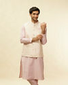 Rani Pink Imperial Paisley Patterned Kurta Jacket Set