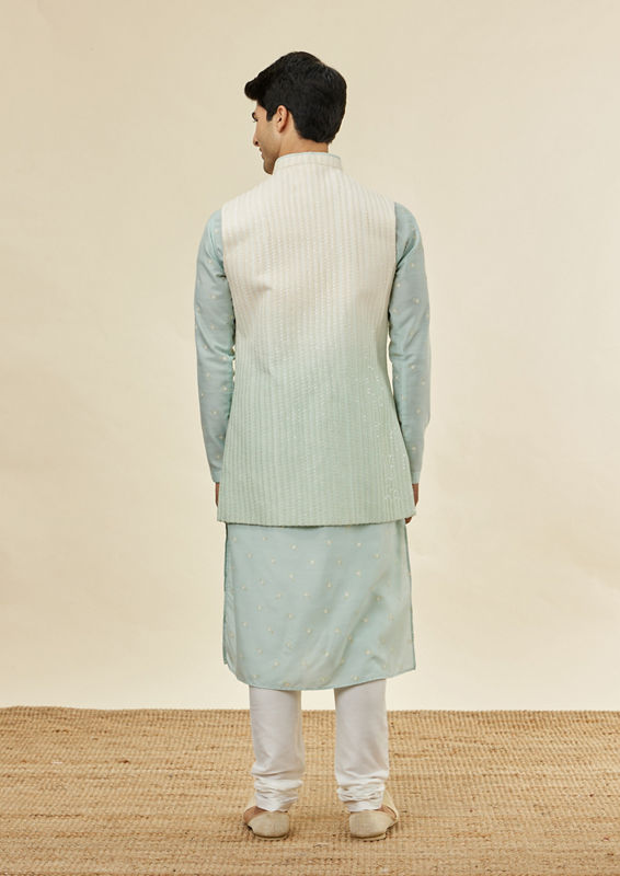 Twamev Men Aqua Radiance Kurta Jacket Set