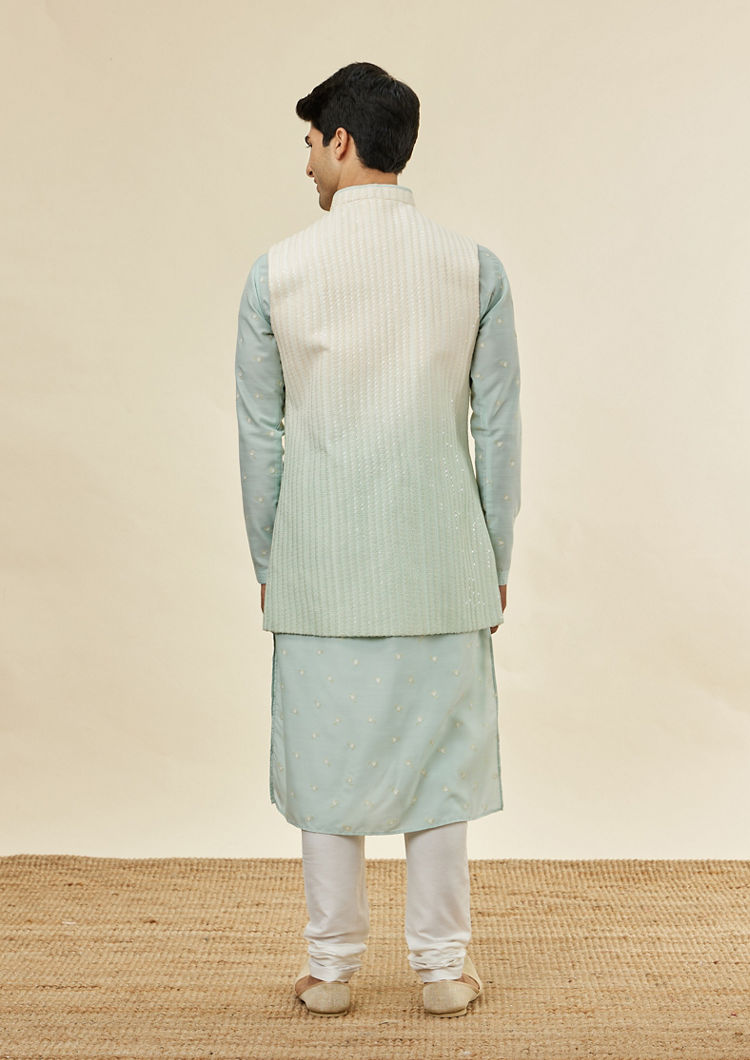 Twamev Men Aqua Radiance Kurta Jacket Set image number 4