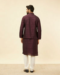 Twamev Men Wine Elegance Jacket Set