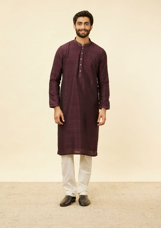 Twamev Men Wine Elegance Jacket Set