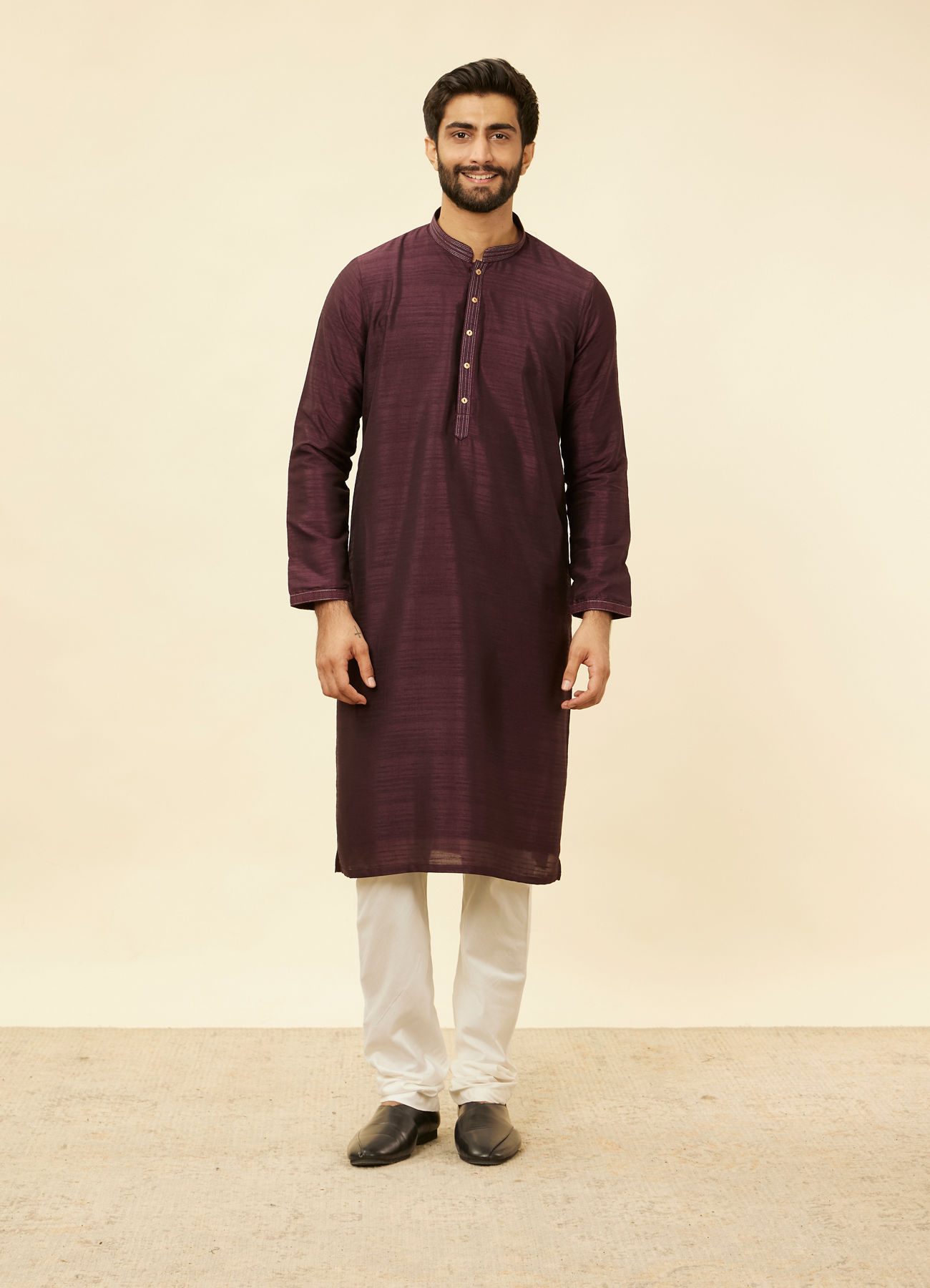 Twamev Men Wine Elegance Jacket Set