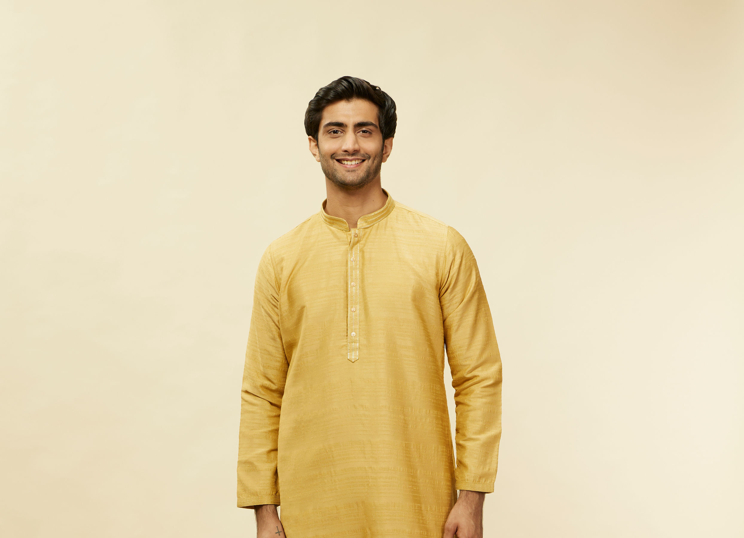 Twamev Men Muse in Mustard Gold Ensemble Jacket Set