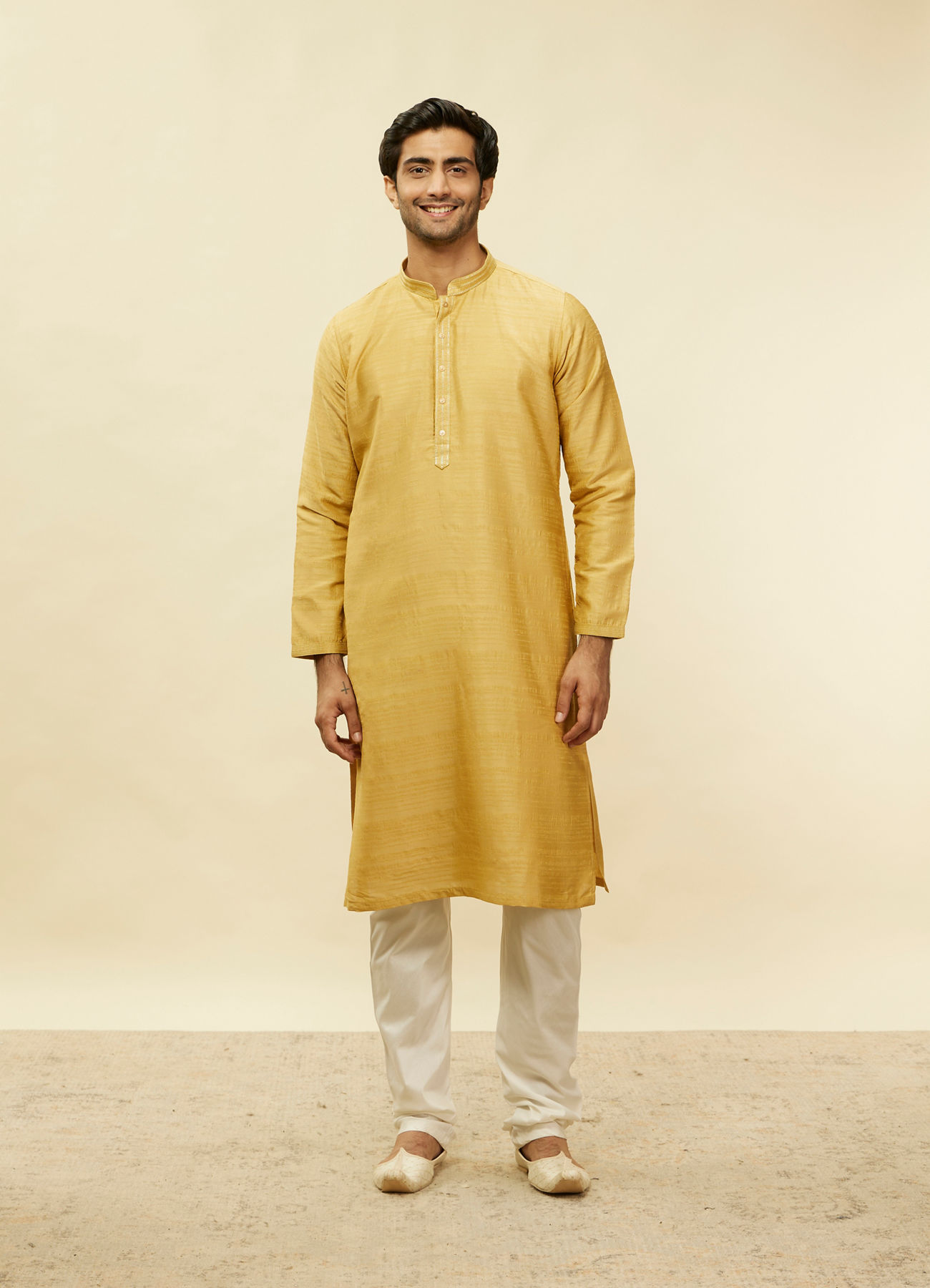 Twamev Men Muse in Mustard Gold Ensemble Jacket Set