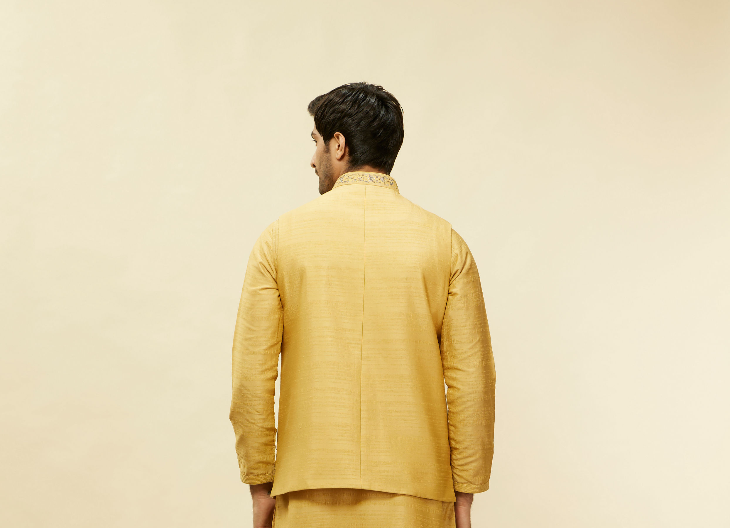 Twamev Men Muse in Mustard Gold Ensemble Jacket Set