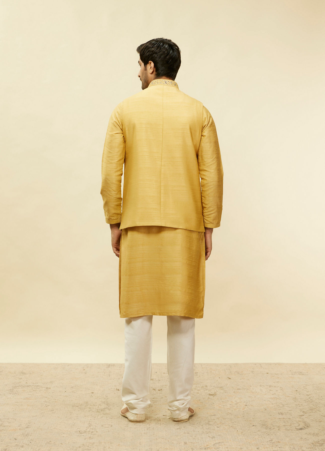 Twamev Men Muse in Mustard Gold Ensemble Jacket Set