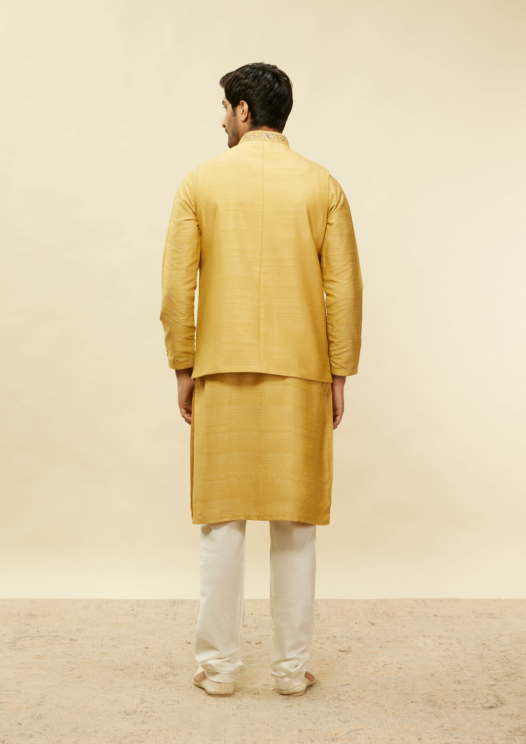 Twamev Men Muse in Mustard Gold Ensemble Jacket Set
