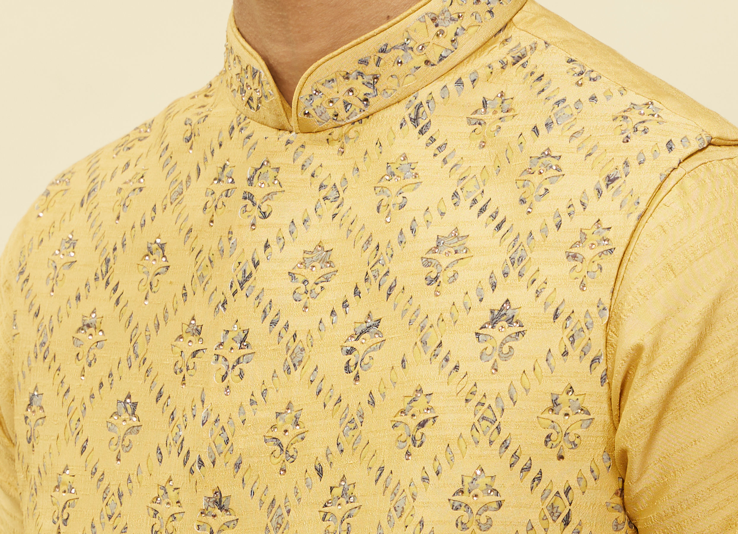 Twamev Men Muse in Mustard Gold Ensemble Jacket Set
