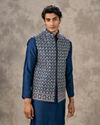 Dark Blue Splendour Kurta Jacket Set
