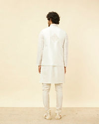 Twamev Men Cream Elegance Kurta Jacket Set